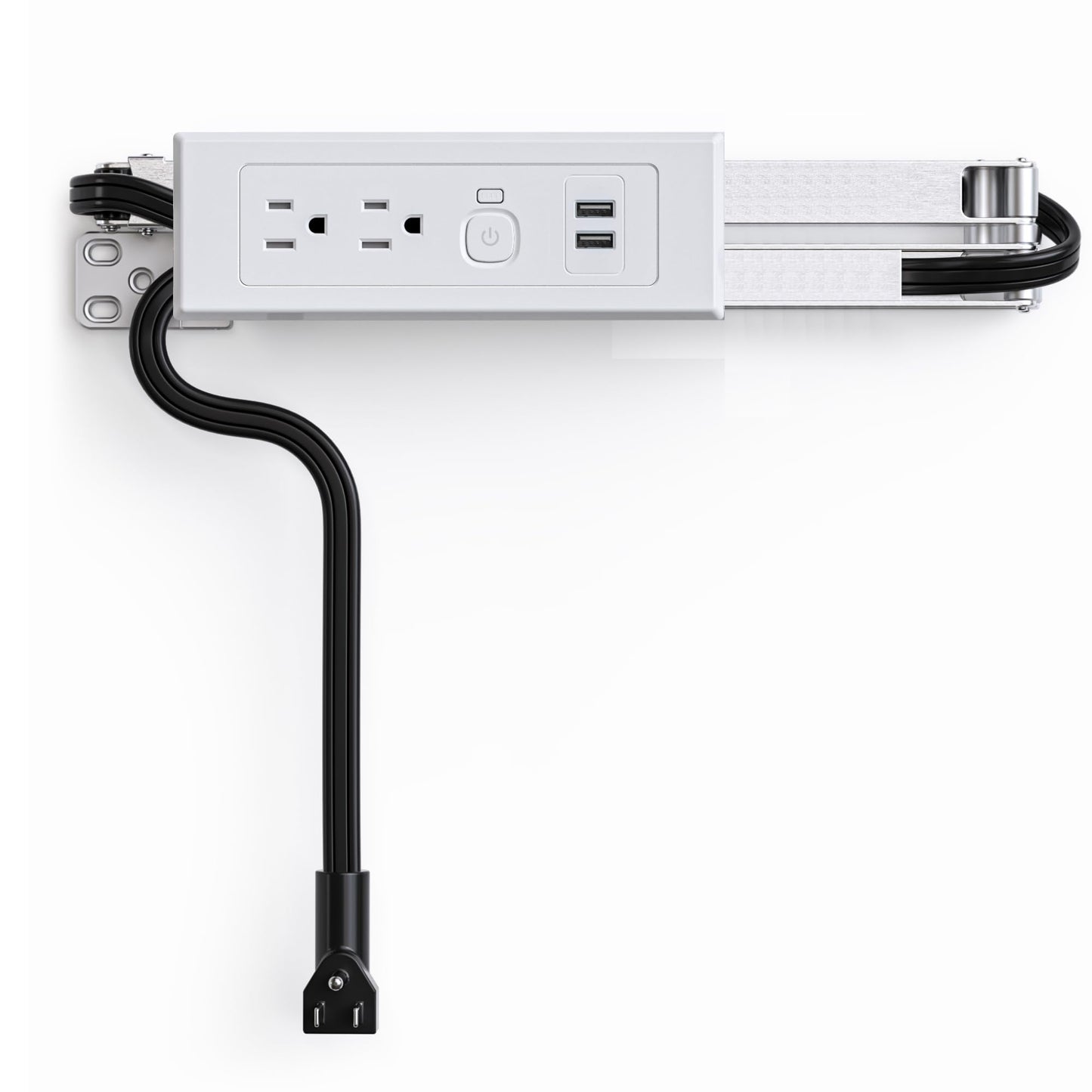 Drawer Outlet Kit QC18W Fast Charging Station USB Power Cabinet Plug Charging Strip Recessed Vanity Table Box Desk Nightstand Mount Organizer, 14 AWG Power Cable for Kitchen Bedroom-White